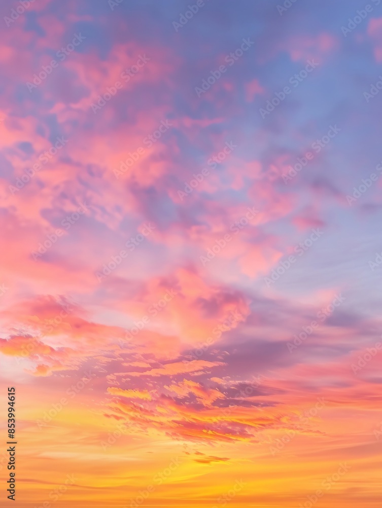 Pink and Orange Sunset Sky with Clouds Pink and Orange Sunset Sky with Clouds