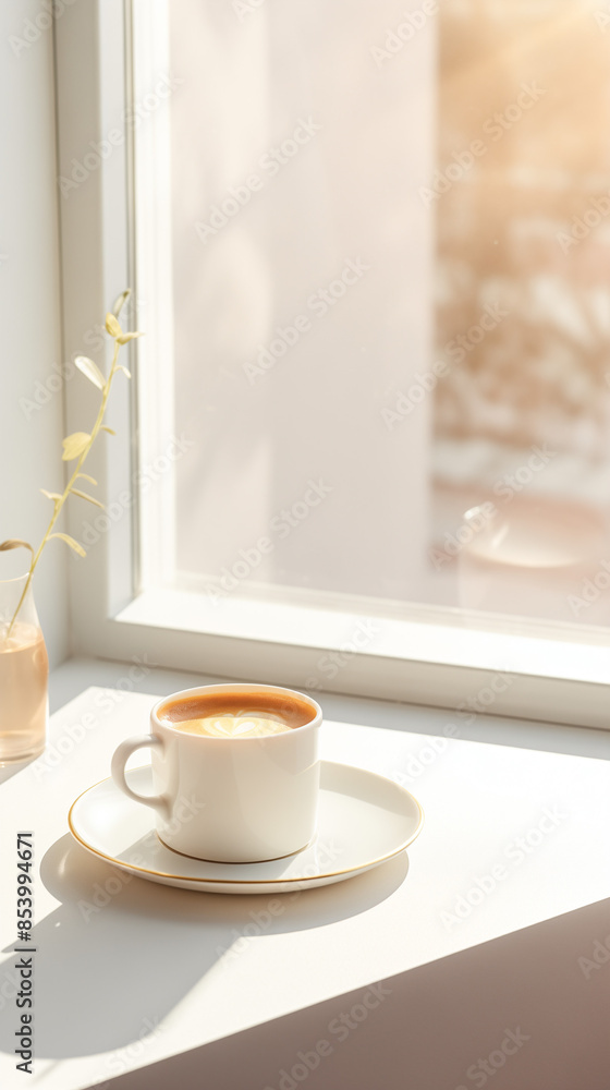 Cup of coffee on table Cup of coffee on table