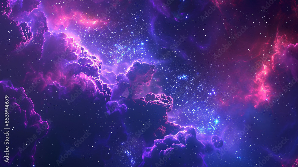 a purple and blue clouds and stars a purple and blue clouds and stars
