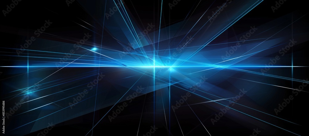 Abstract Blue Lines on Black Background Abstract Blue Lines on Black Background
