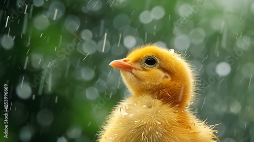 Fluffy Yellow Chick Looking...