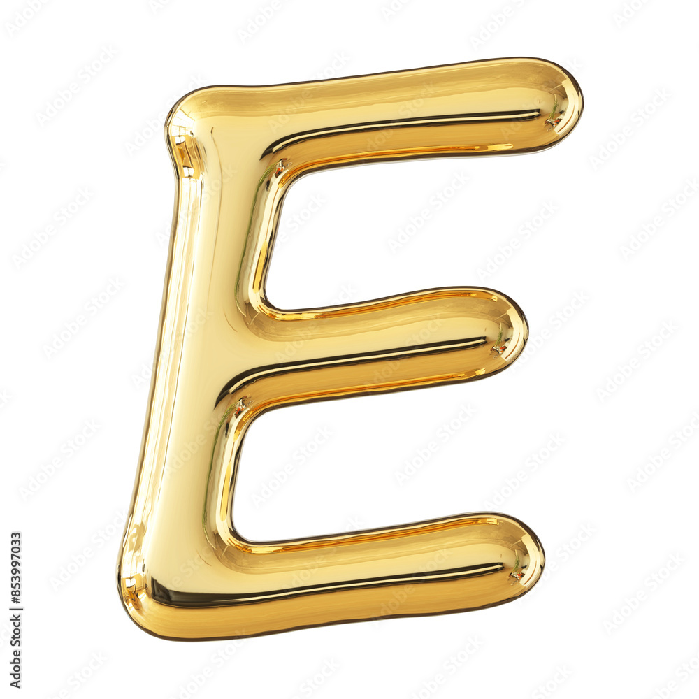 Gold 3D Font Letter E uppercase Gold 3D Font Letter E uppercase