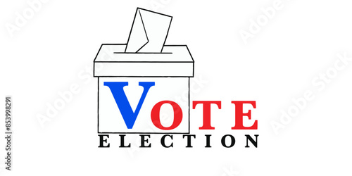 voting ballot box icon with text vote Elections 
