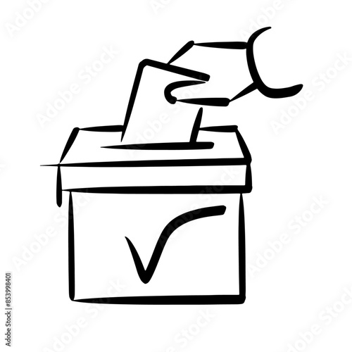 voting ballot box icon cartoon 
