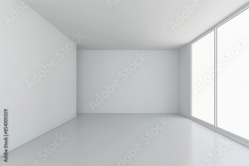 Wallpaper Mural Empty modern room with white walls and large window Torontodigital.ca