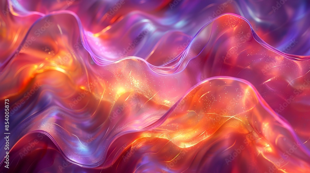 Obraz premium Abstract wave pattern in purple and orange.