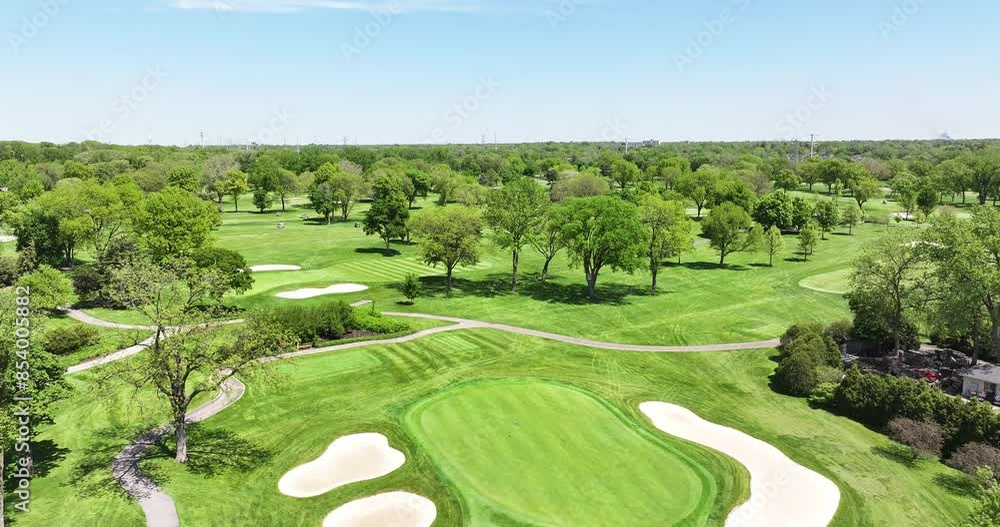 Aerial video of a golf course in Wheaton Illinois, DuPage County, USA. 2024 Aerial video of a golf course in Wheaton Illinois, DuPage County, USA. 2024