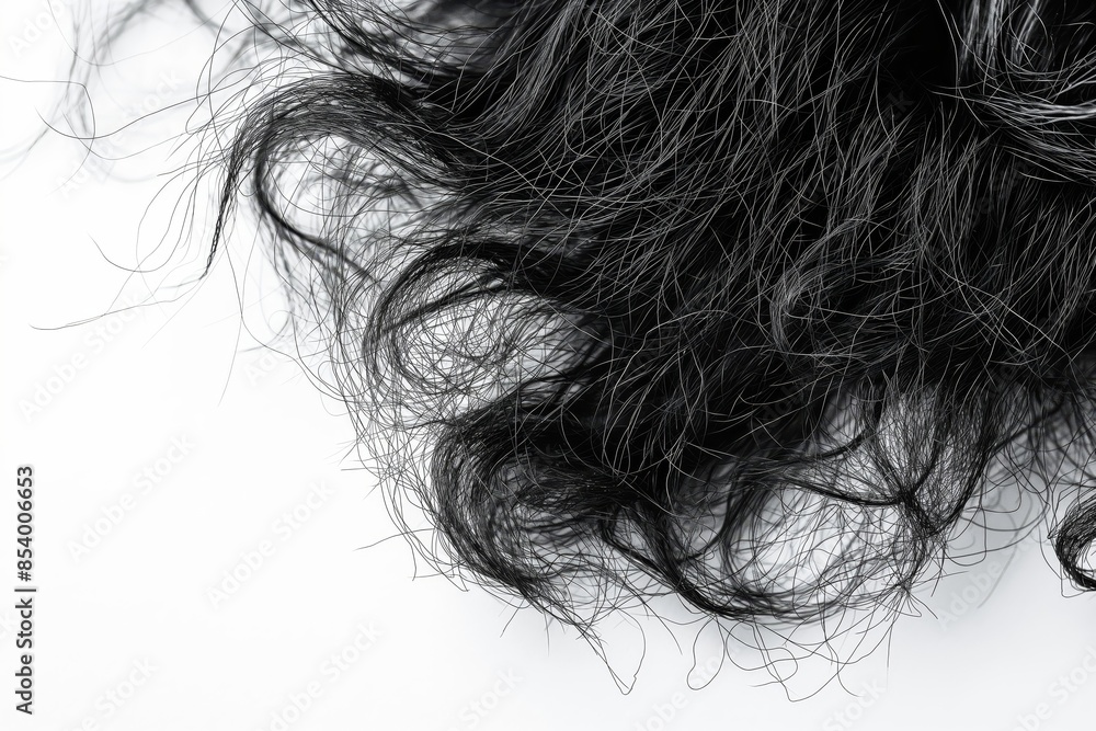 A close up of a person's hair with a lot of split ends, perfect for hair salon, hair advertisement A close up of a person's hair with a lot of split ends, perfect for hair salon, hair advertisement