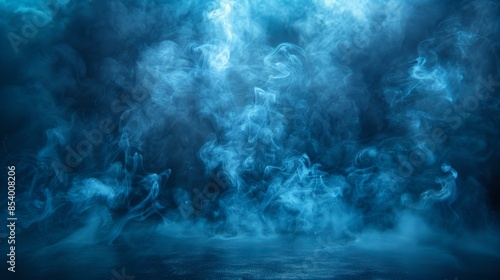 Wallpaper Mural Ethereal streams of blue smoke create a mysterious atmosphere in an underwater-like environment Torontodigital.ca