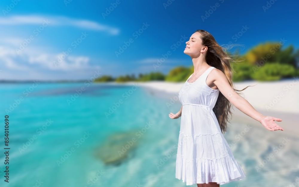 Young woman enjoying sun getting vitamin D Young woman enjoying sun getting vitamin D