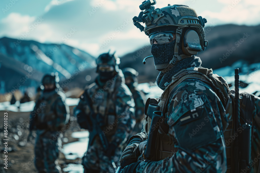 a group of special operation soliders posing from the back a group of special operation soliders posing from the back