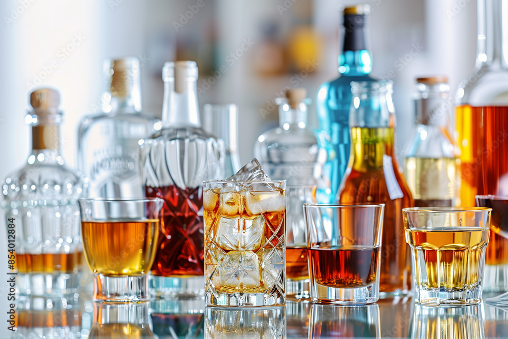 A variety kind of alcohol product showing an addiction issue to alcohol. A variety kind of alcohol product showing an addiction issue to alcohol.