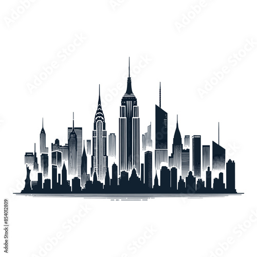 Iconic New York City Silhouette: Perfect for Travel Agencies and Urban Art Designs