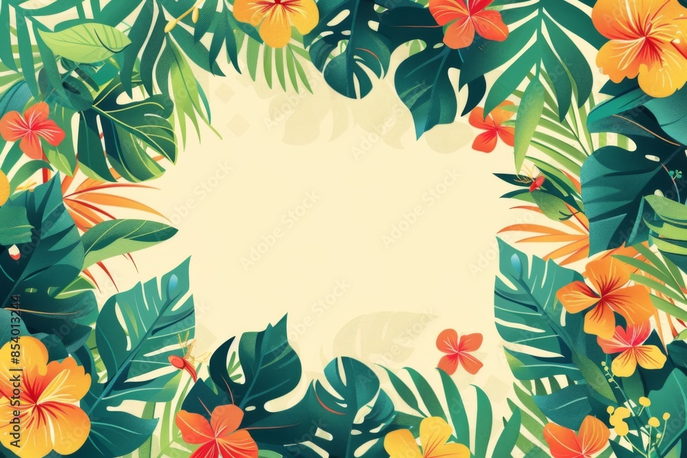 Fototapeta premium Summer Background illustration created with Generative AI