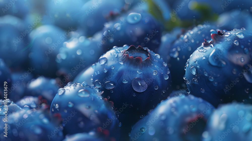 juicy large blueberries on a sunny day with drops of dew juicy large blueberries on a sunny day with drops of dew