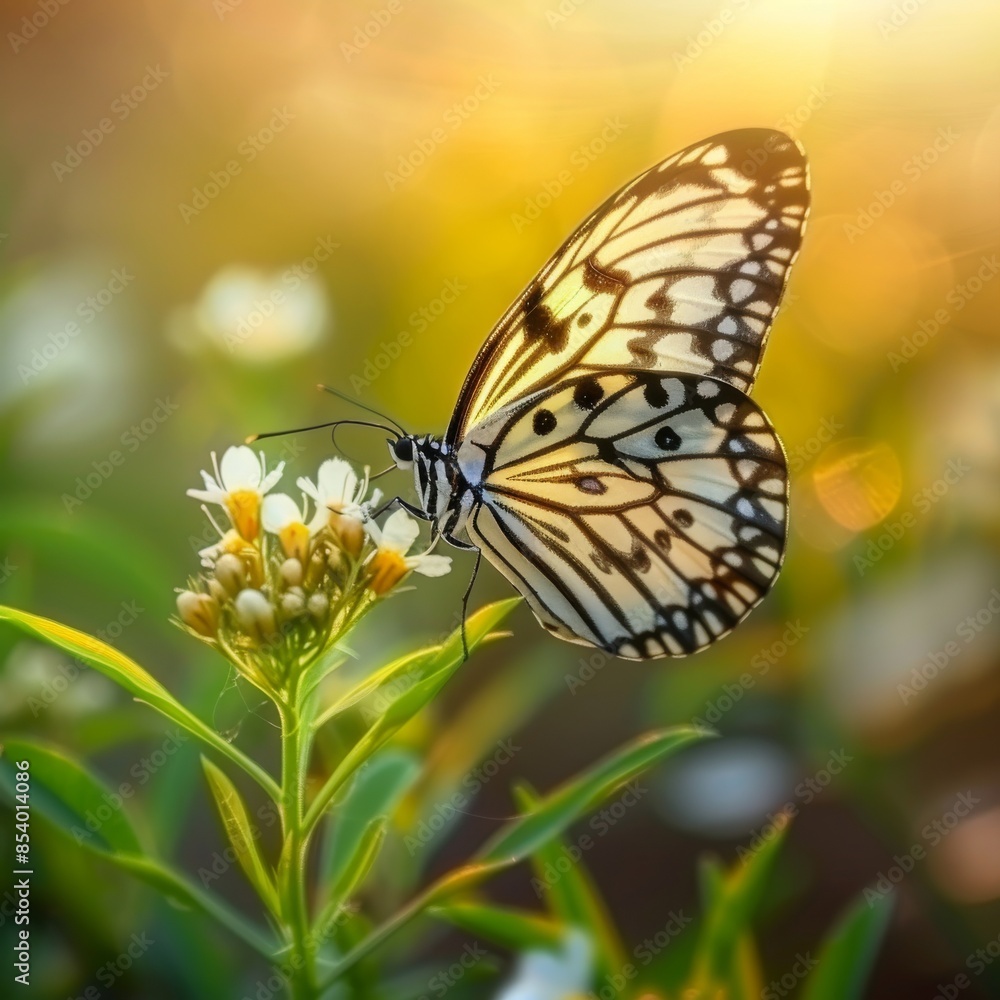 Beautiful Butterfly on Blurred Background, Rice Paper Butterfly Banner with Copy Space, Meadow Butterfly Beautiful Butterfly on Blurred Background, Rice Paper Butterfly Banner with Copy Space, Meadow Butterfly
