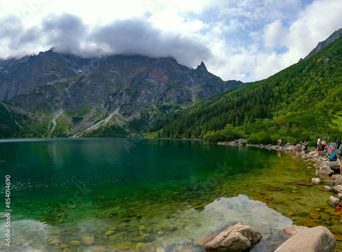 mountain lake mountain peak Morskie Oko Zakopane Poland view landscape