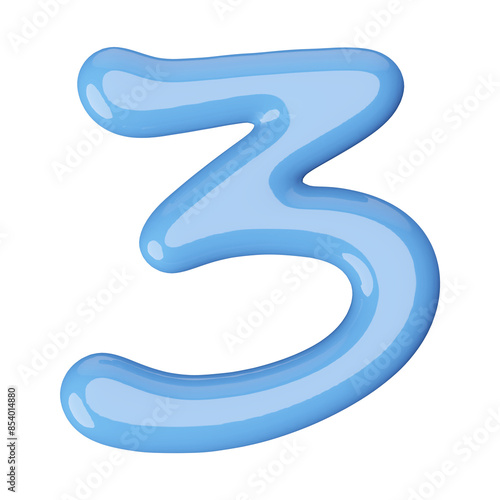 Wallpaper Mural Blue 3D Number 3 Torontodigital.ca