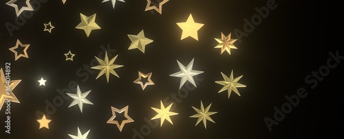 Wallpaper Mural Shimmering Starry Christmas: Spectacular 3D Illustration Showcasing Falling Holiday Stars Torontodigital.ca
