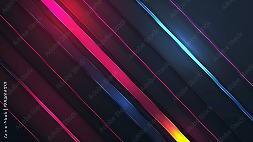 Abstract Diagonal Lines with Neon Glowing Abstract Diagonal Lines with Neon Glowing