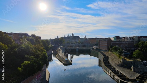 city Europe beautiful top view aerial photography of Wroclaw Poland photo