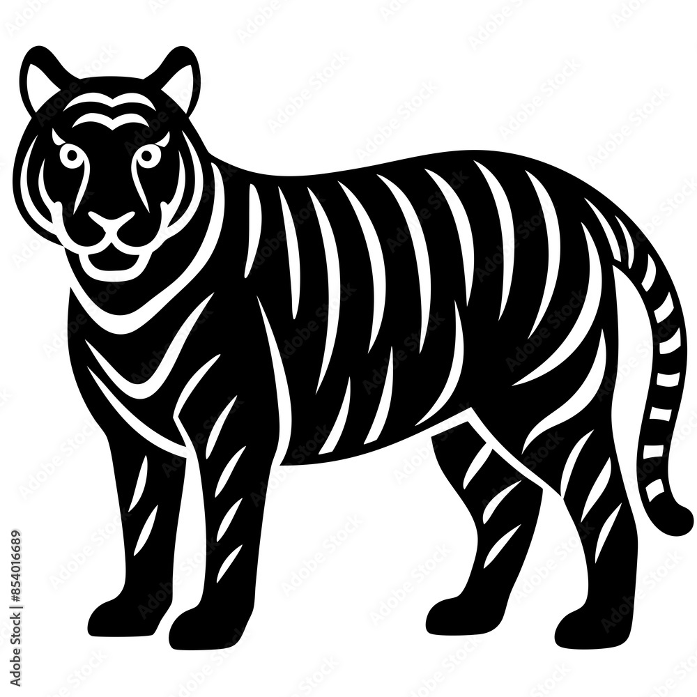 Tiger icon silhouette black vector illustration. Tiger icon silhouette black vector illustration.