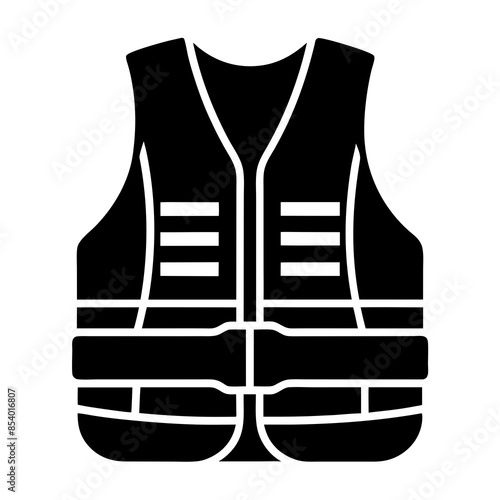 life jacket icon silhouette vector illustration.