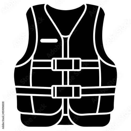 life jacket icon silhouette vector illustration.