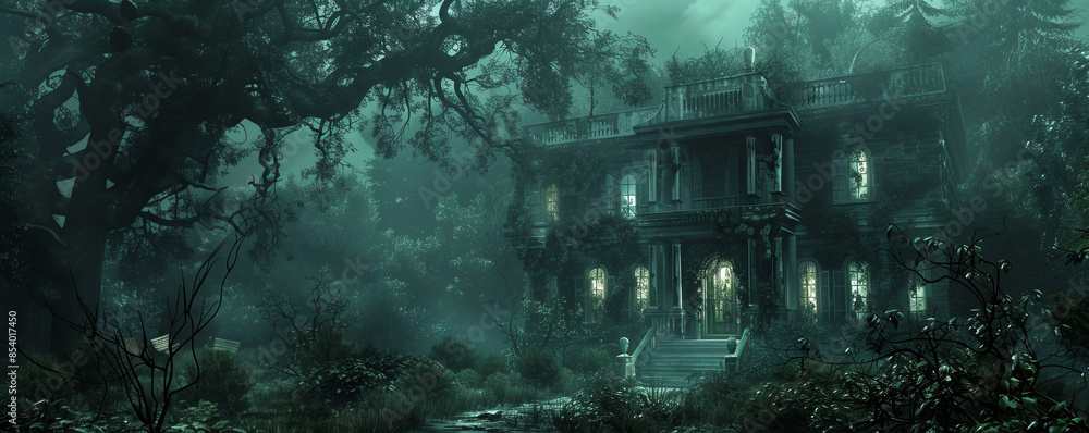 Obraz premium Adventures in a haunted mansion.