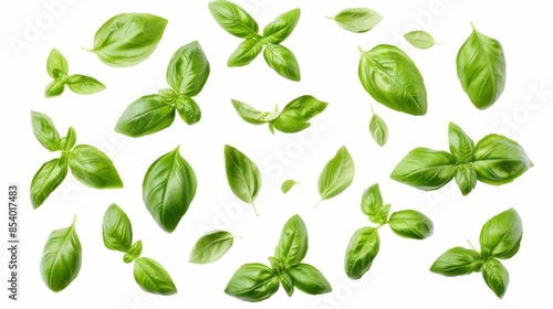 Basil leaves isolated on a white background