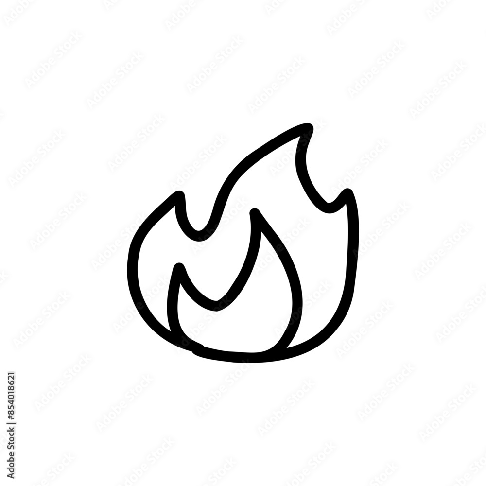 Fire hand-drawn line. Suitable use for design, decoration, apparel, infographics, scrapbooks, yearbooks, children, kids inspiration and more Fire hand-drawn line. Suitable use for design, decoration, apparel, infographics, scrapbooks, yearbooks, children, kids inspiration and more