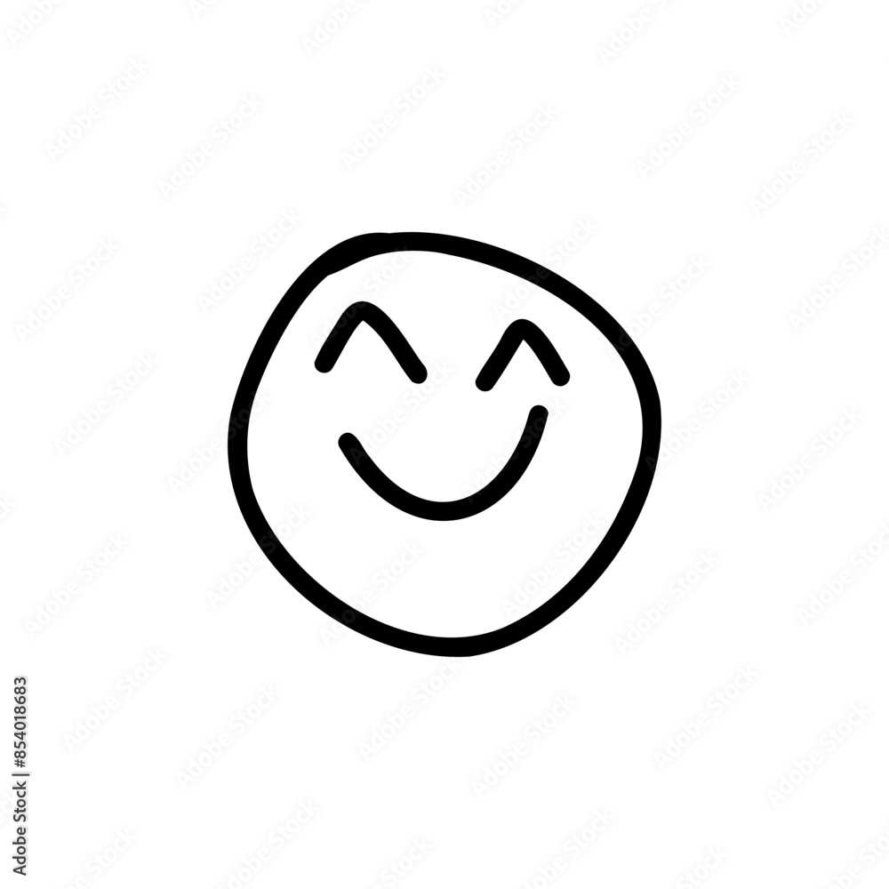 Happy face hand-drawn line. Suitable use for design, decoration, apparel, infographics, scrapbooks, yearbooks, children, kids inspiration and more Happy face hand-drawn line. Suitable use for design, decoration, apparel, infographics, scrapbooks, yearbooks, children, kids inspiration and more