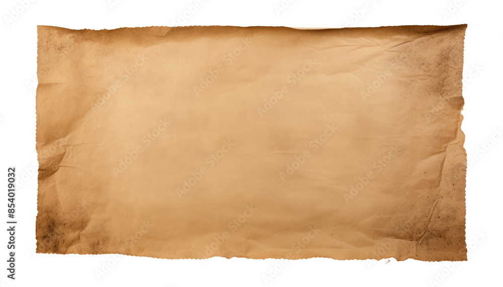 old paper with crumpled edges isolated on transparent background cutout old paper with crumpled edges isolated on transparent background cutout
