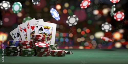 Interactive Online Poker Game Experience Virtual Casino on Gaming Websites. Concept Online Poker, Virtual Casino, Gaming Websites, Interactive Experience, Multiplayer Gaming, photo
