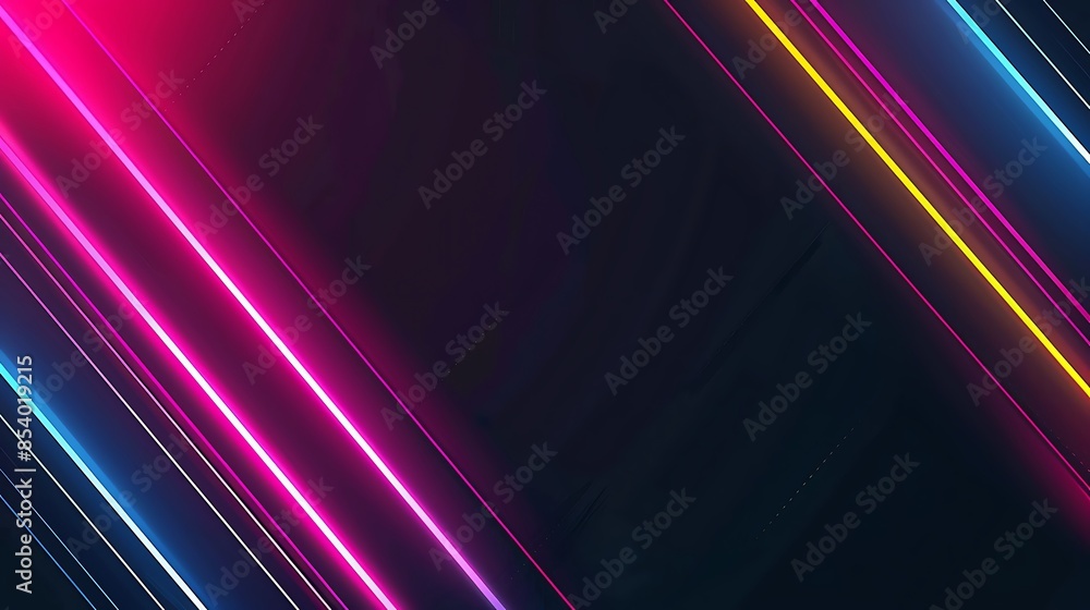 Abstract Neon Lines on Black Background Abstract Neon Lines on Black Background