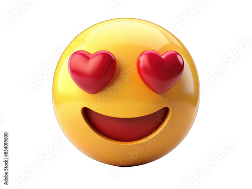 smiley face with heart. In love emoji. Png