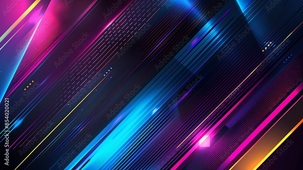 Abstract Neon Lines and Shapes Abstract Neon Lines and Shapes