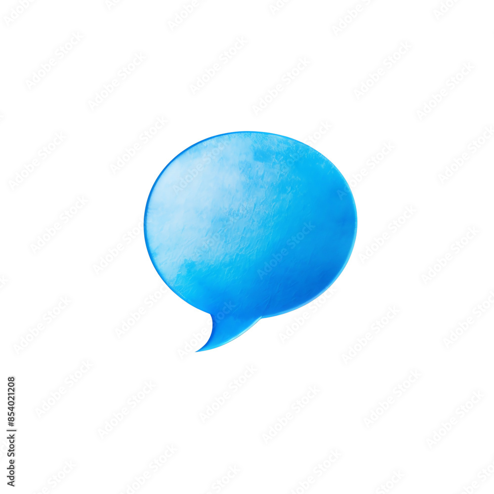 A blue speech bubble with a white outline isolated on transparent and white background. A blue speech bubble with a white outline isolated on transparent and white background.