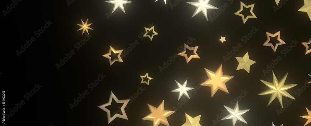 Gilded Wonder: Explore the Magic of a 3D Gold Stars Rain Gilded Wonder: Explore the Magic of a 3D Gold Stars Rain