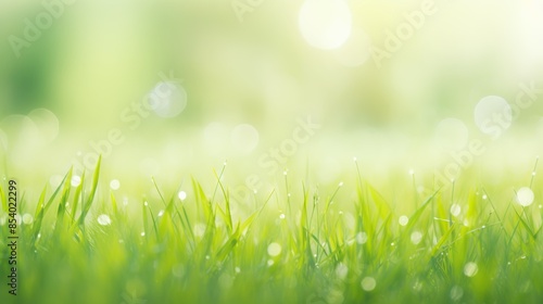 fresh spring green grass background with a watercolor or pastel style, creating a soft and dreamy ambiance.
