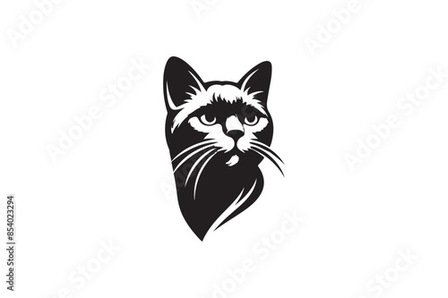 Cute Cat Face Icon – Flat Design © Linkan