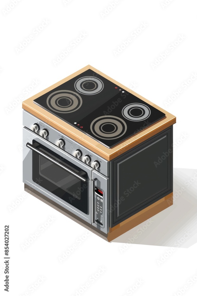 Stove Top Oven on Wooden Counter Stove Top Oven on Wooden Counter