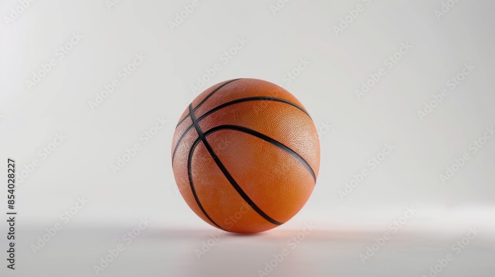 A close-up shot of a basketball ball sitting on a table, great for sports-themed designs or educational materials
