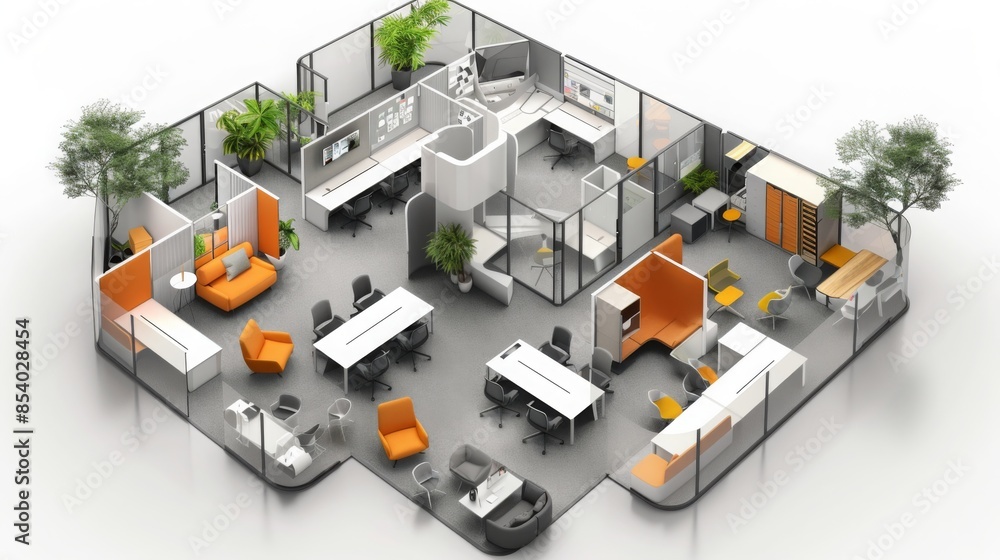 Dynamic office workspace , Movable wall office systems