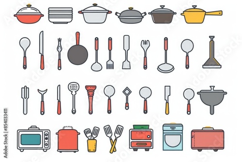 Kitchen appliances and tools, perfect for cooking and preparing meals