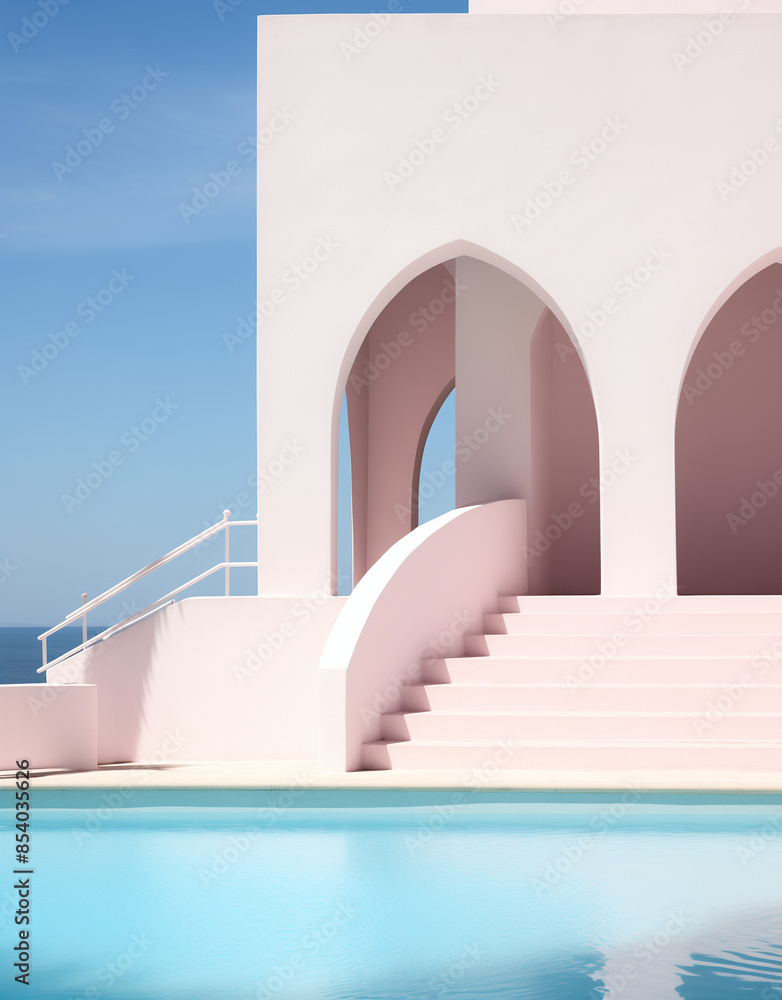 Building with columns and windows on sun. Building with columns and windows on sun.