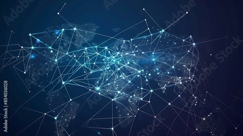Global business network, digital technology, data exchange concept. Business Intelligence and cloud computing, digital marketing, data processing and blockchain with modern technology background