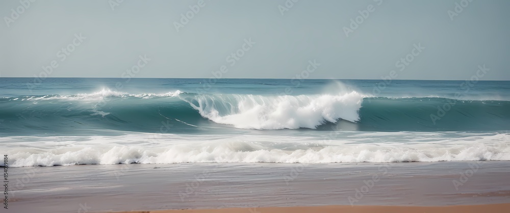 background of waves of azure color, in a minimalist style. Generative AI, Generative, AI background of waves of azure color, in a minimalist style. Generative AI, Generative, AI