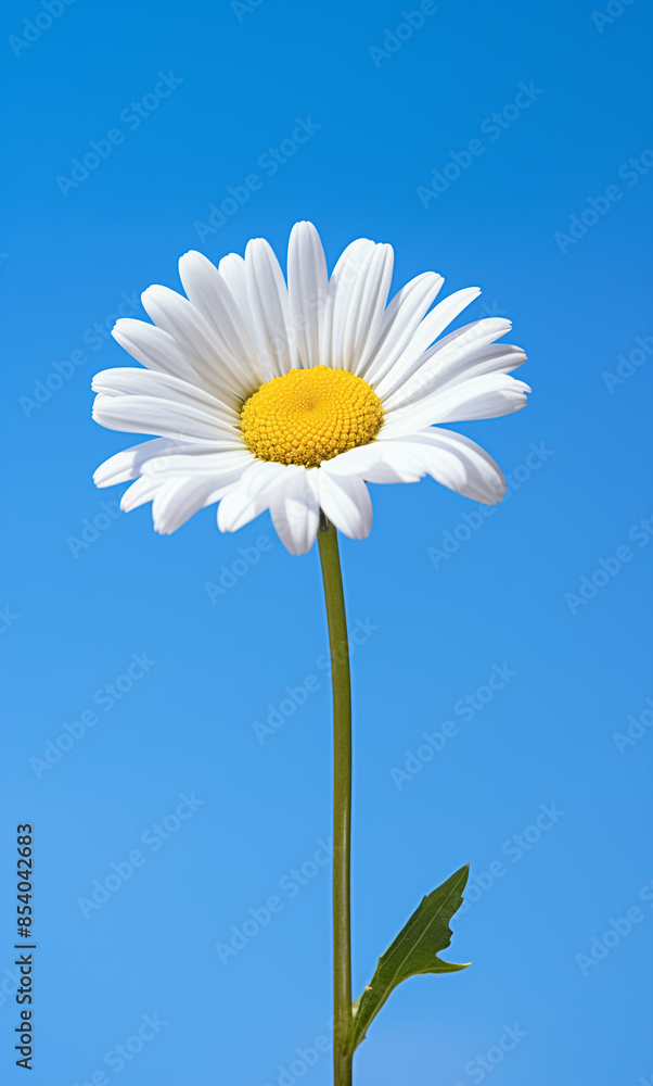 Daisy on blue sky background