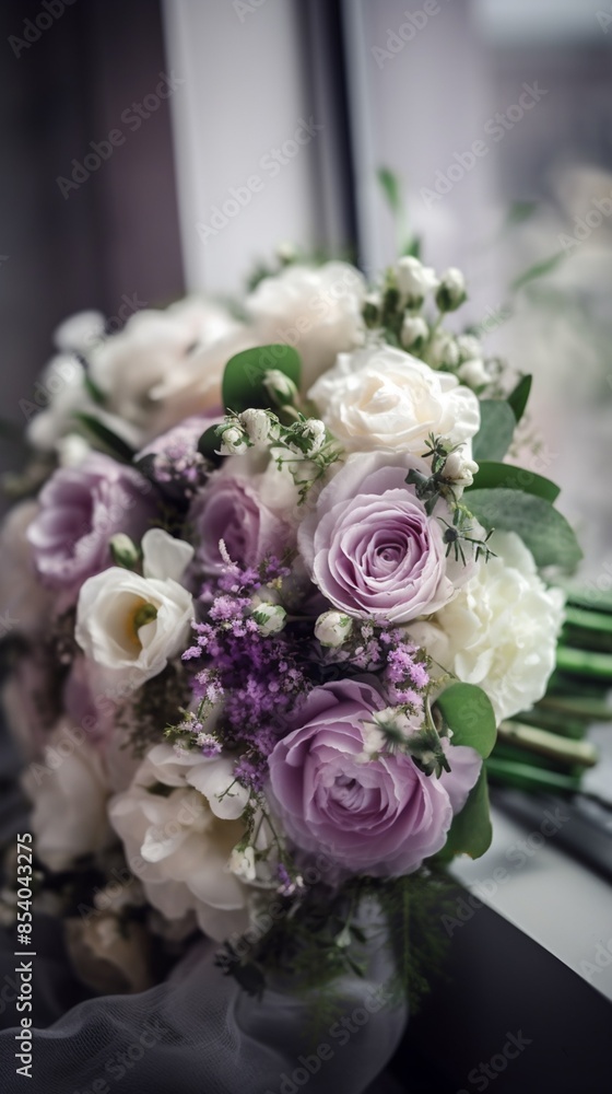 Beautiful purple, light pink and white bridal bouquet Beautiful purple, light pink and white bridal bouquet